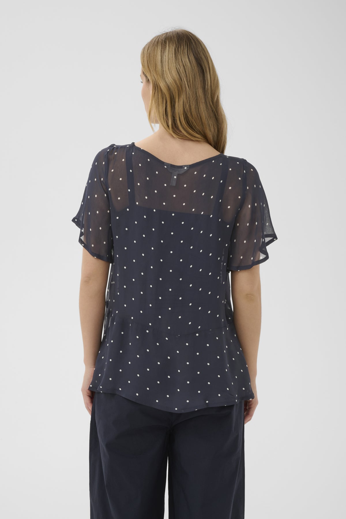 DusinePW Blouse Dark Navy Dot Print - 305168 - 30310685