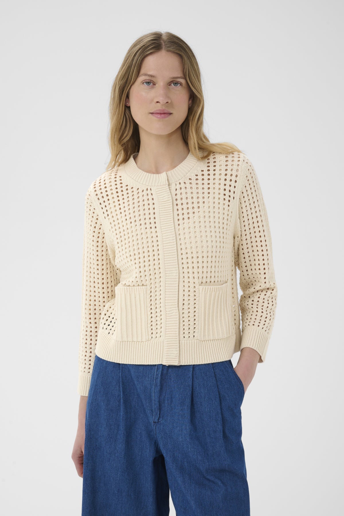 DenizePW Cardigan Whitecap Gray - 120304 - 30310706