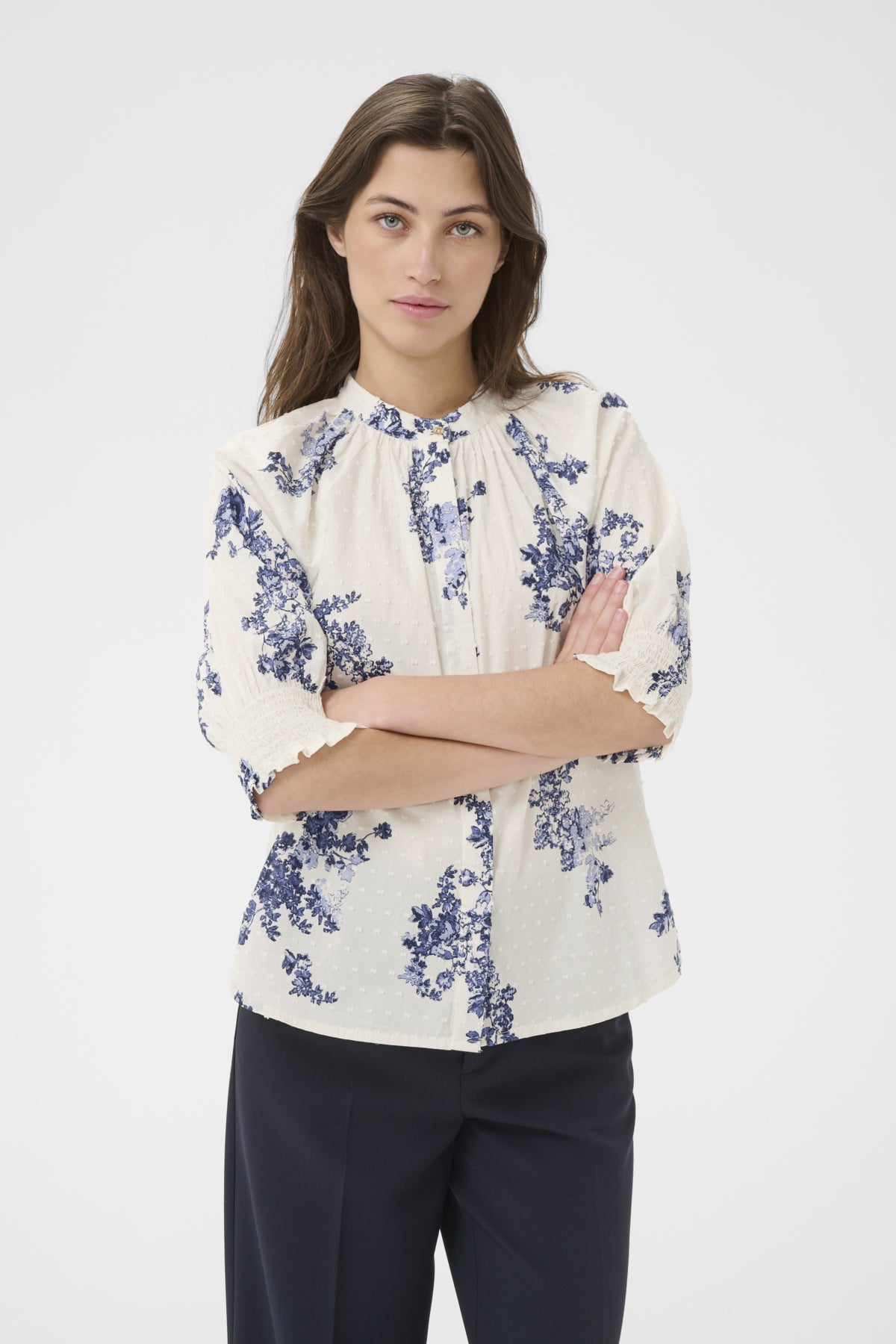 AlmerasPW Skjorta Blue Shadow Flower Print - 304 - 30310709