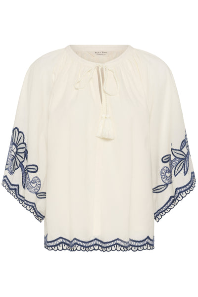 BianchaPW Blus Whisper White W Blue emb - 304 - 30310743 Thumbnail