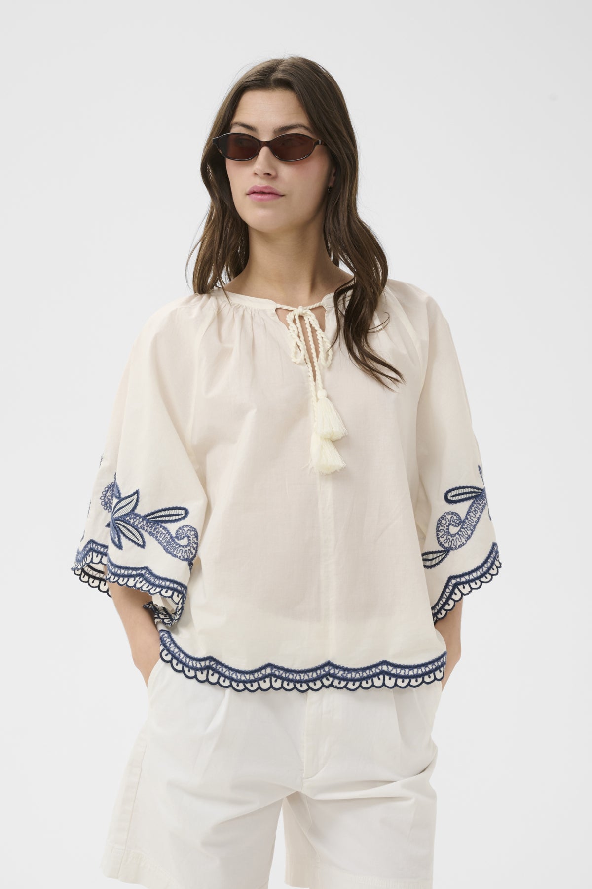 BianchaPW Blus Whisper White W Blue emb - 304 - 30310743