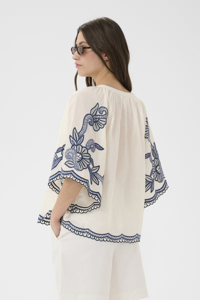 BianchaPW Blus Whisper White W Blue emb - 304 - 30310743 Thumbnail