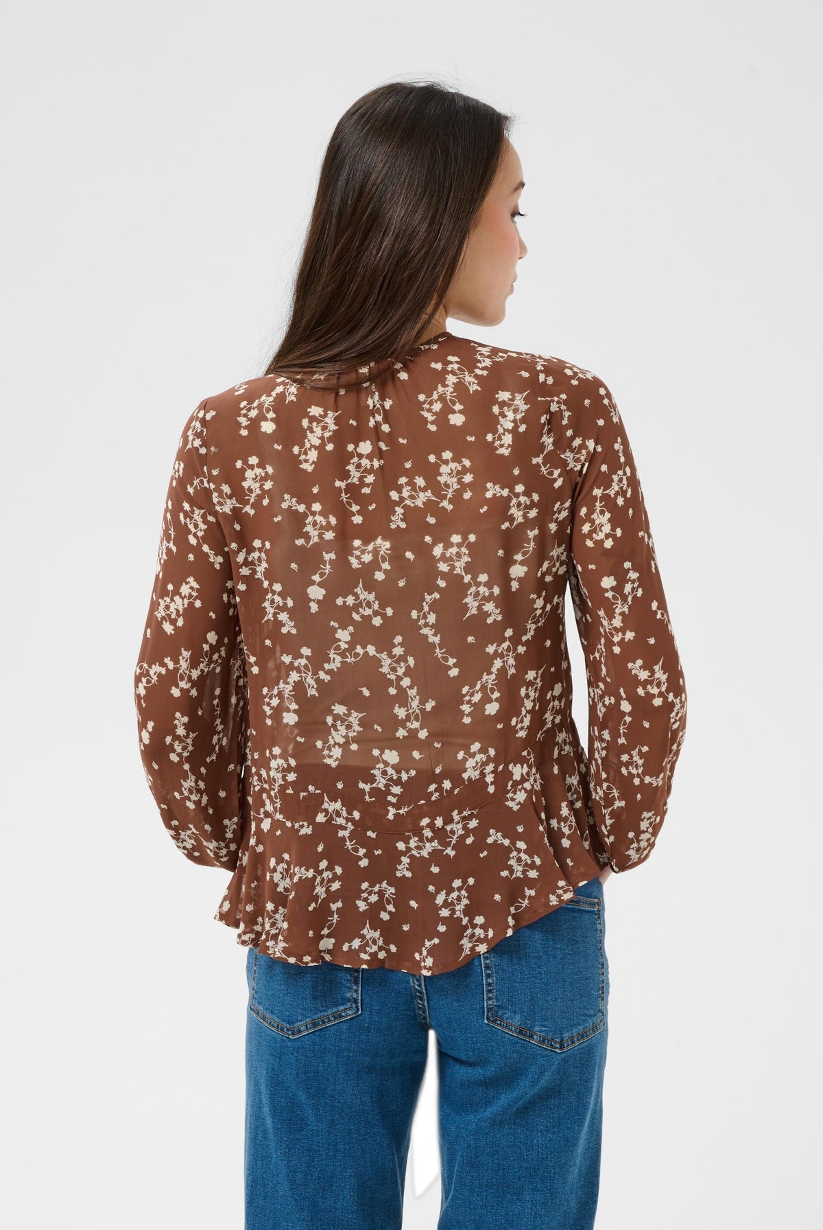 CantalinePW Skjorta Downtown Brown Leaf print - 30 - 30310758