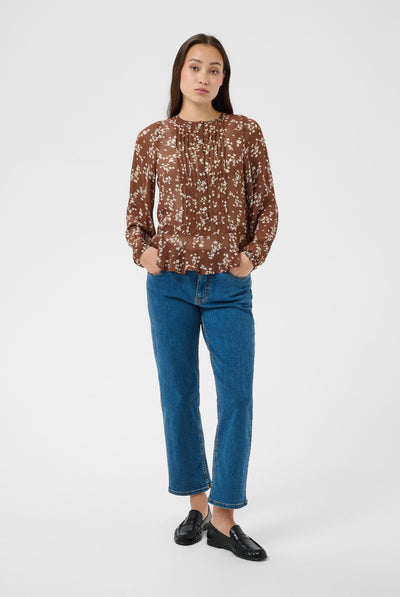 CantalinePW Skjorta Downtown Brown Leaf print - 30 - 30310758 Thumbnail