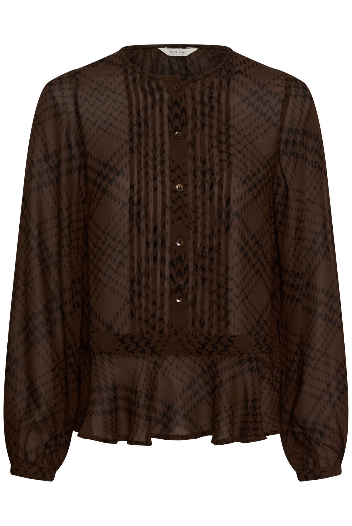 CantalinePW Skjorta Brun Rutigt Tryck - 305302 - 30310758