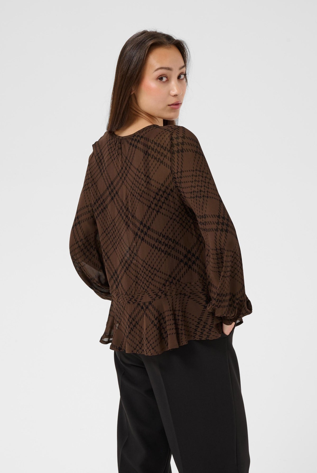 CantalinePW Skjorta Brun Rutigt Tryck - 305302 - 30310758