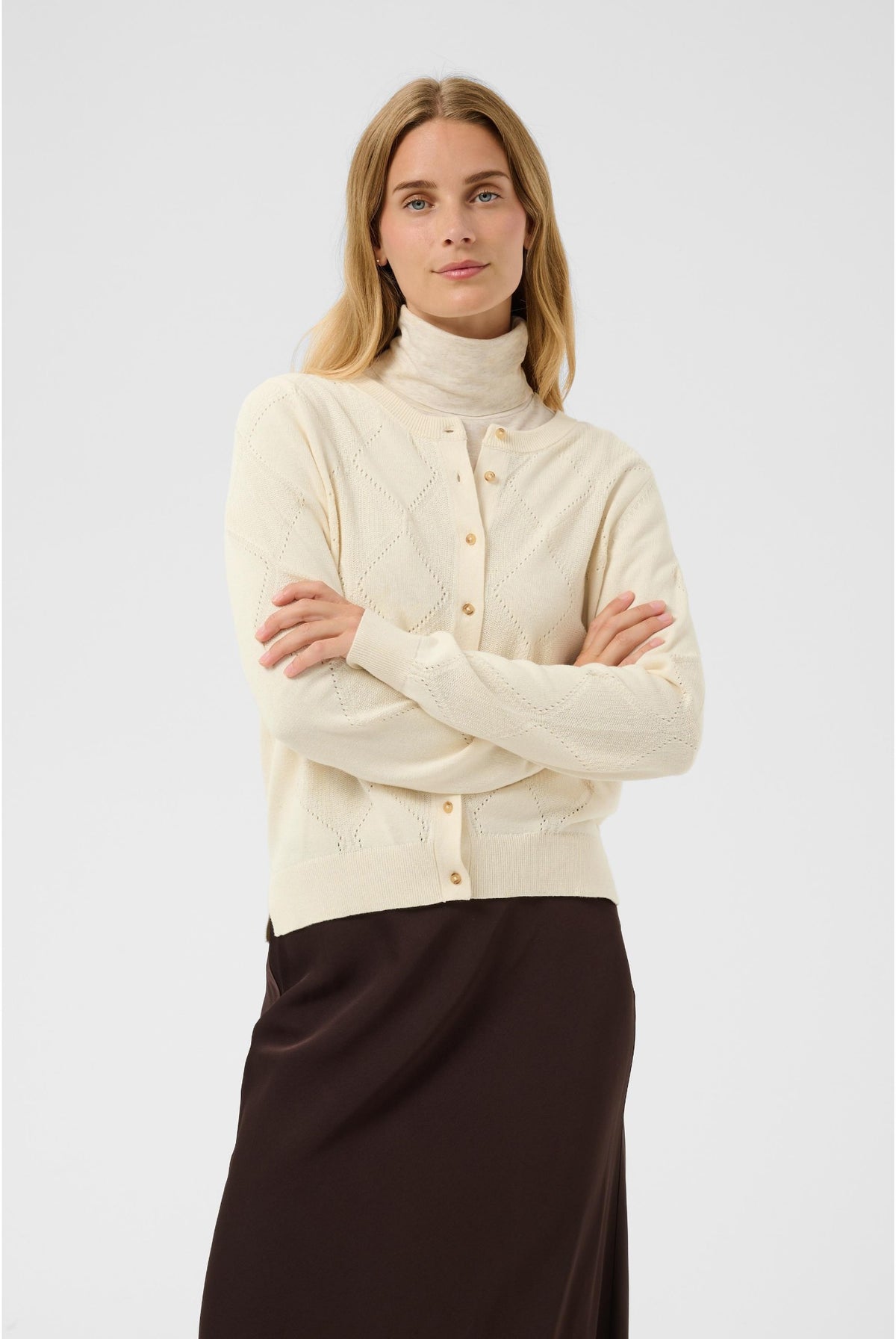 CiannaPW Cardigan Whitecap Gray - 120304 - 30310793