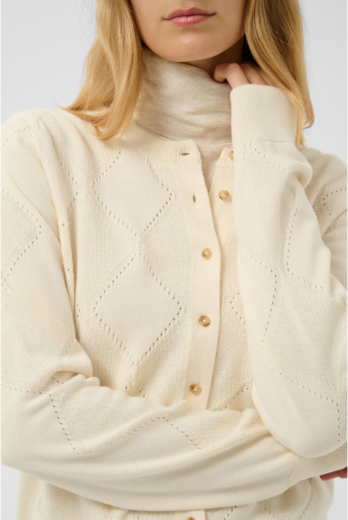 CiannaPW Cardigan Whitecap Gray - 120304 - 30310793