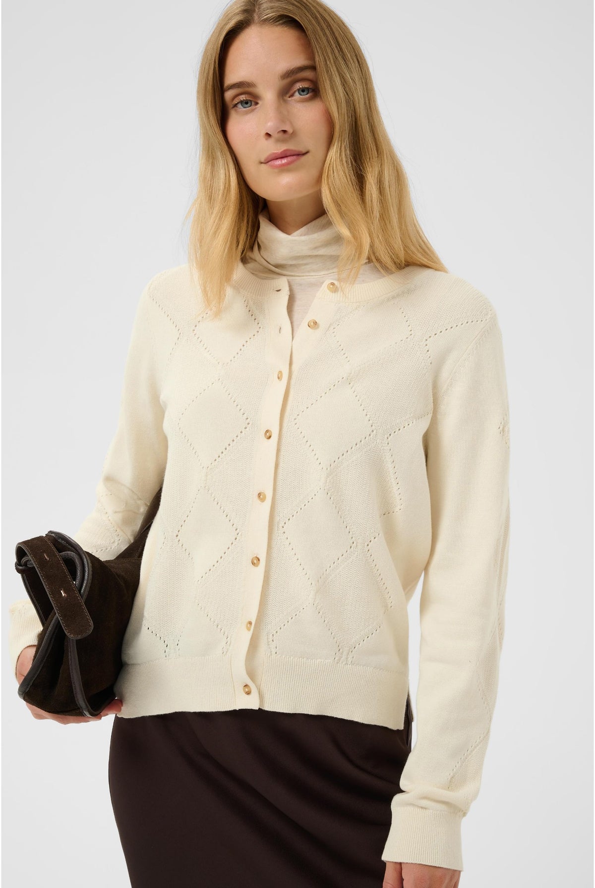 CiannaPW Cardigan Whitecap Gray - 120304 - 30310793