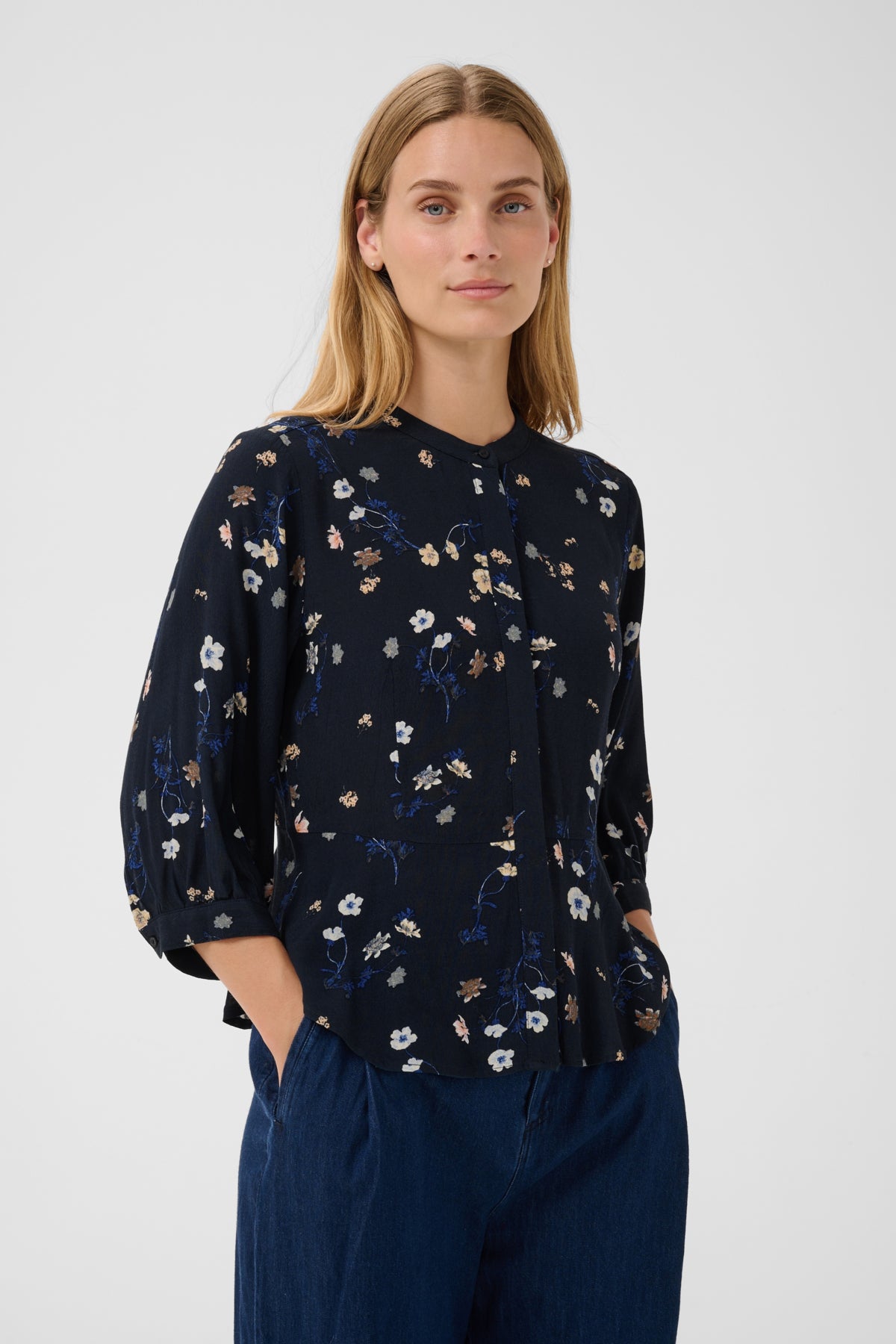 ConstantinaPW Skjorta Dark Navy Botanical Flower - 3 - 30310806