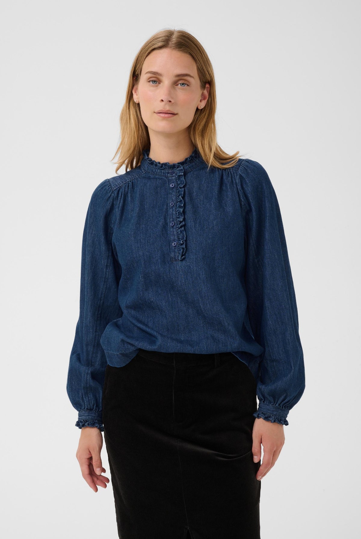 ChristencePW Skjorta Medium Mörkblå Denim - 30015 - 30310813
