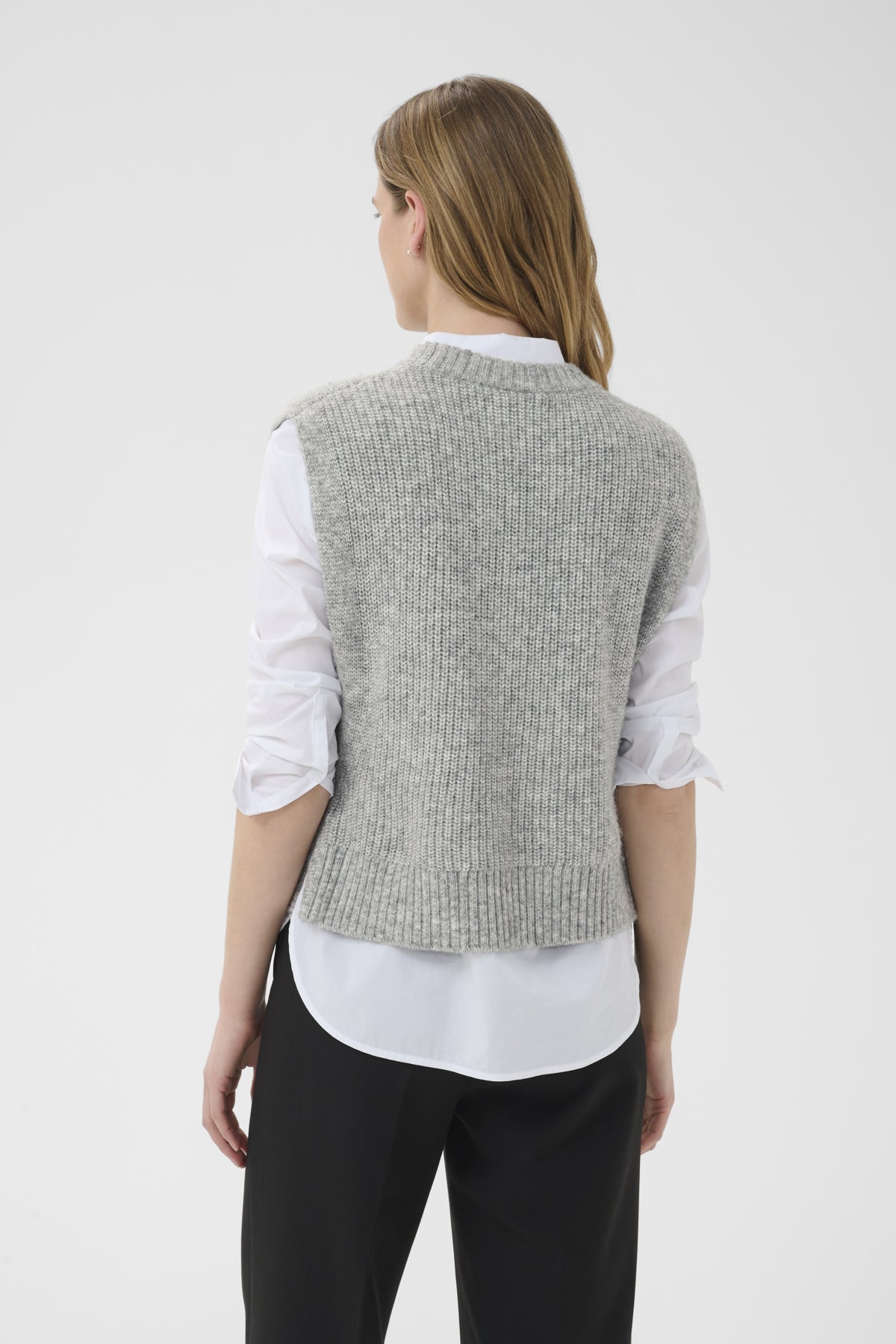 CharlyePW Waistcoat Medium Grey Melange - 1802011 - 30310831
