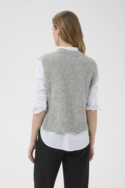 CharlyePW Waistcoat Medium Grey Melange - 1802011 - 30310831 Thumbnail