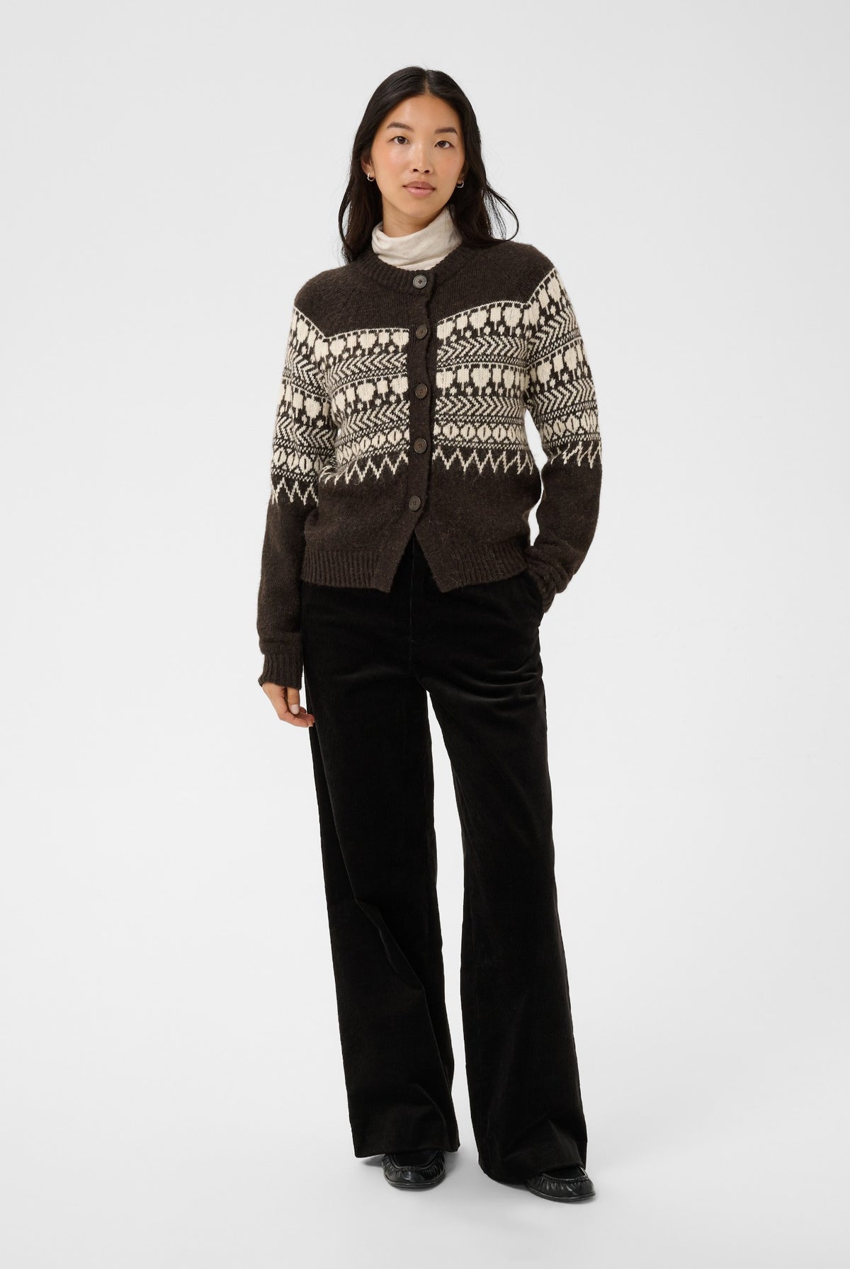 CharmainePW Cardigan Mole/Whitcap Jaquard - 305383 - 30310832