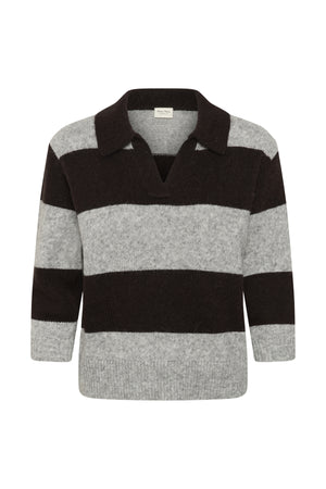 CharlottPW Pullover Molé/Grey melange stripe - 305 - 30310833