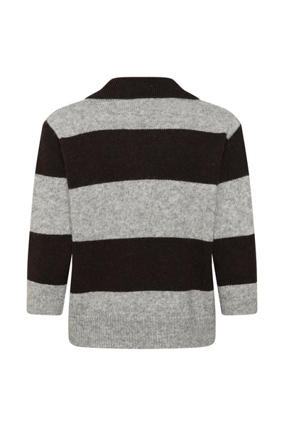 CharlottPW Pullover Molé/Grey melange stripe - 305 - 30310833 Thumbnail