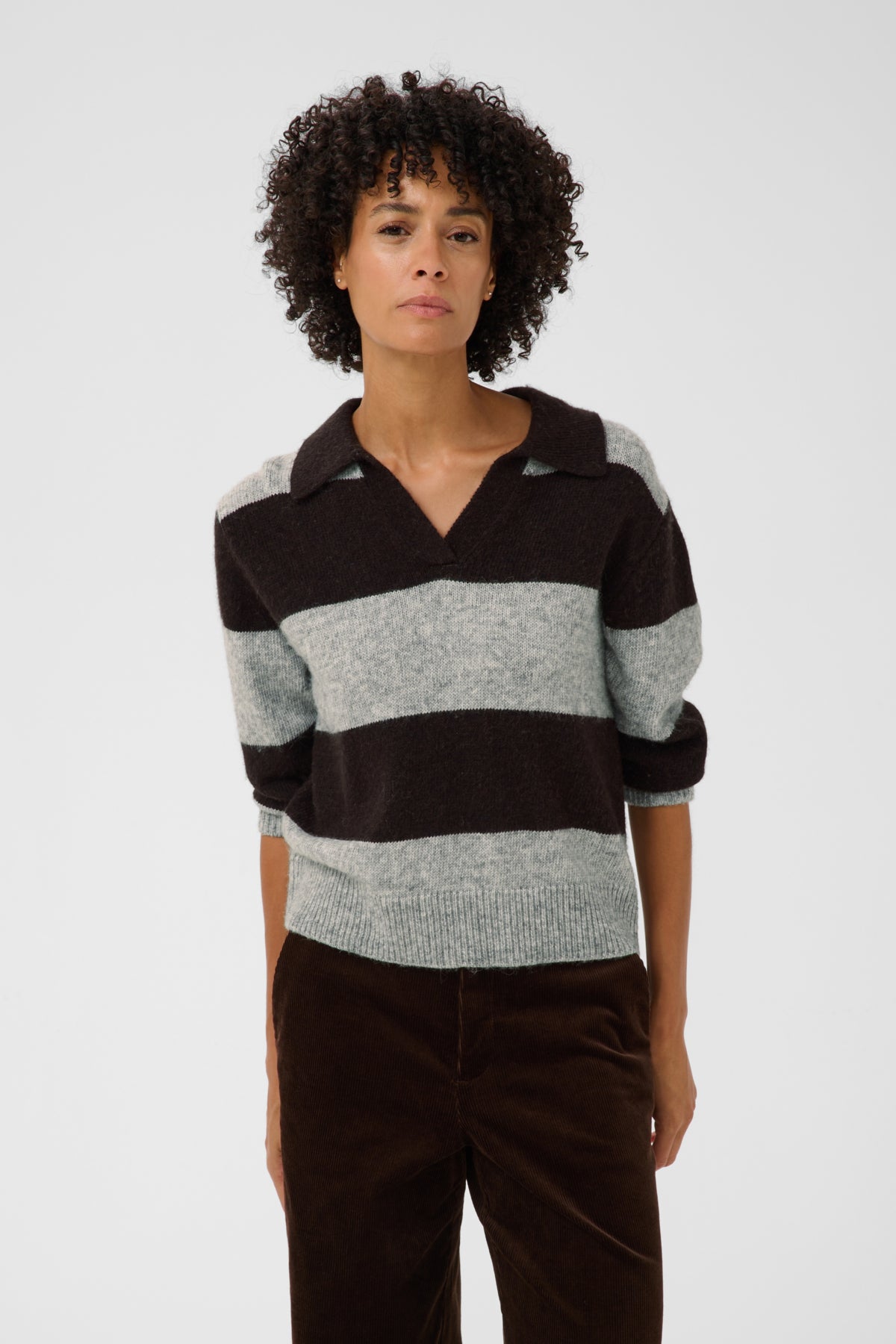 CharlottPW Pullover Molé/Grey melange stripe - 305 - 30310833