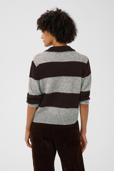CharlottPW Pullover Molé/Grey melange stripe - 305 - 30310833 Thumbnail