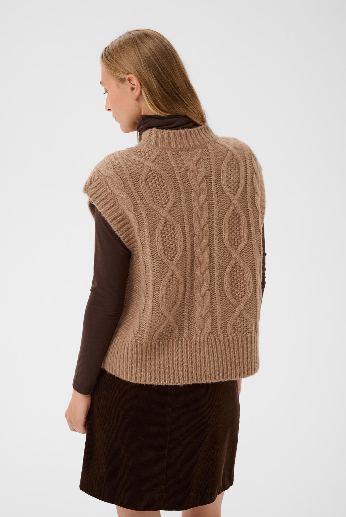 ChaninaPW Waistcoat Medium Brown Melange - 305386 - 30310841