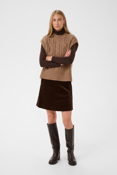 ChaninaPW Waistcoat Medium Brown Melange - 305386 - 30310841 Thumbnail