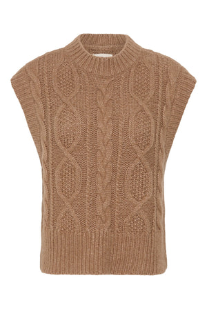 ChaninaPW Waistcoat Medium Brown Melange - 305386 - 30310841