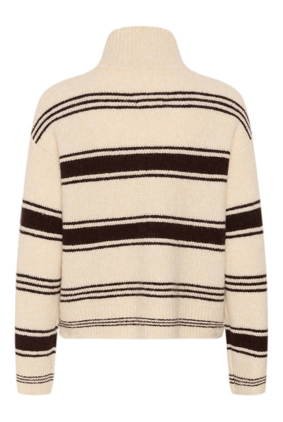 CamiriaPW Pullover Off White m. Bruna Ränder - 3 - 30310870 Thumbnail