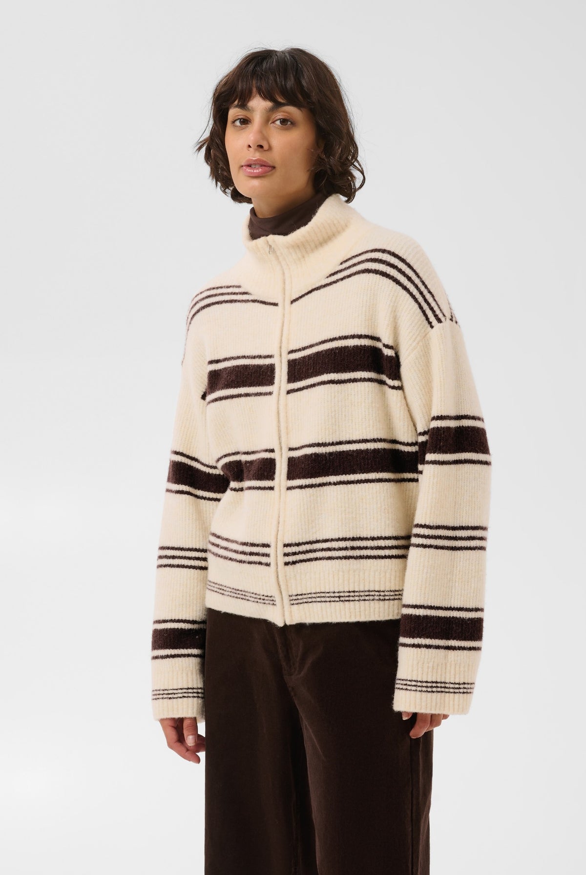 CamiriaPW Pullover Off White m. Bruna Ränder - 3 - 30310870