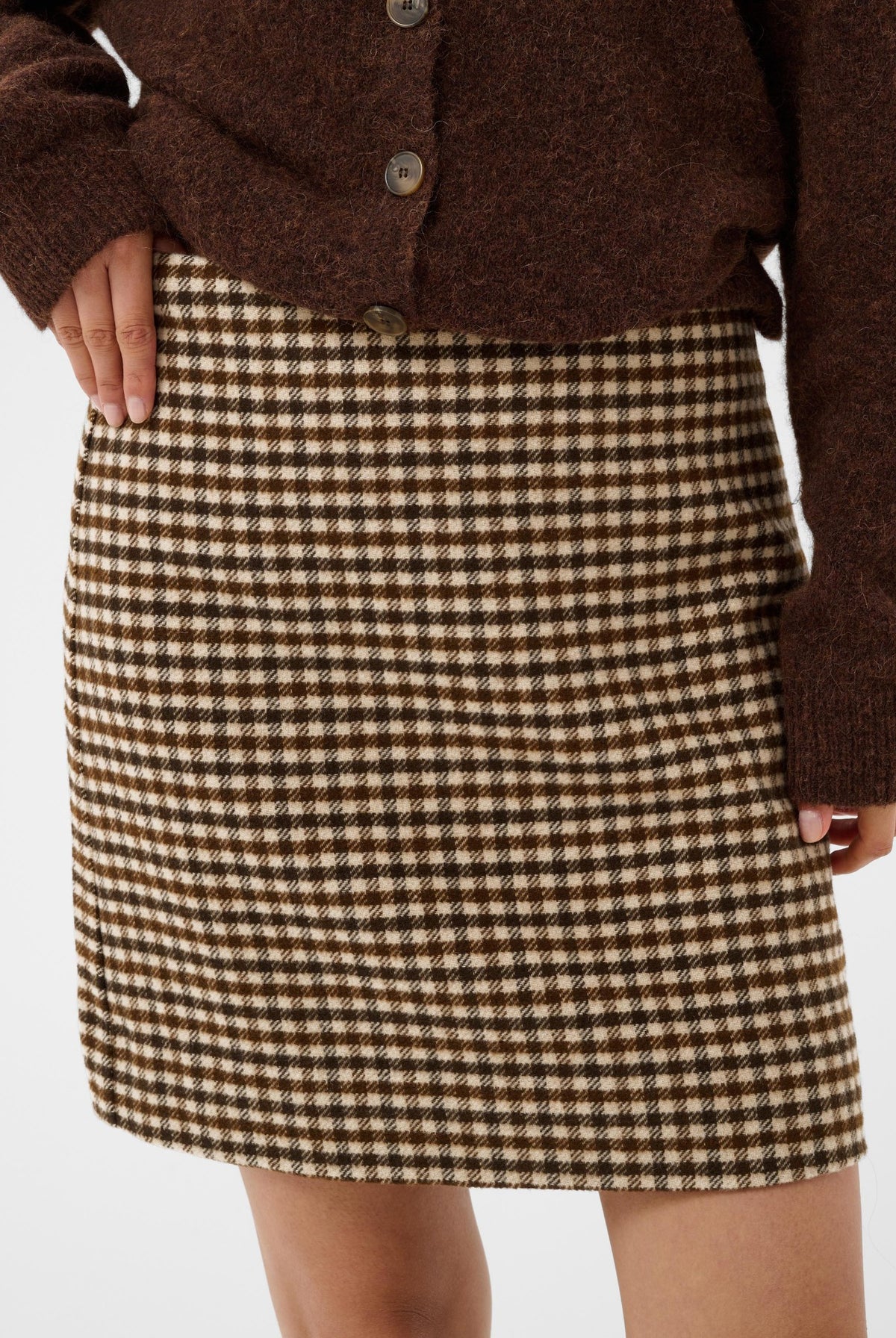 JulissaPW Skirt Brown Check - 305379 - 30310903