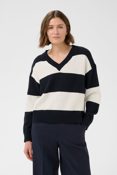 BismilPW Pullover Dark Navy Tofu Stripe - 305473 - 30310924 Thumbnail