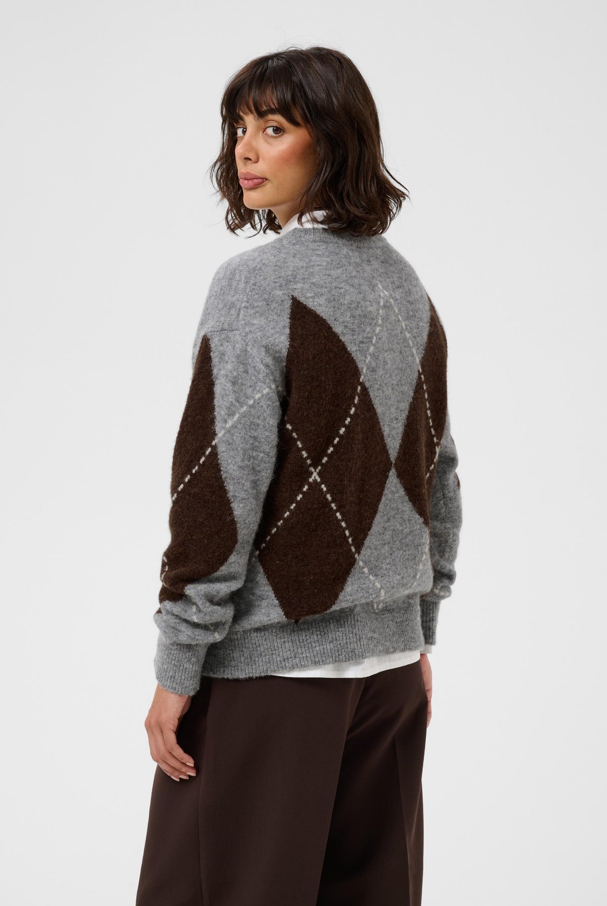 SorayasPW Pullover Brun/Grå Rutig - 305452 - 30311013
