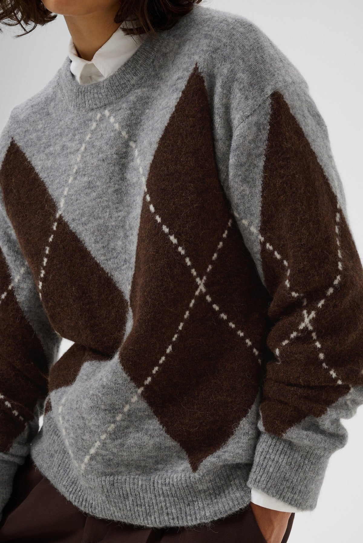 SorayasPW Pullover Brun/Grå Rutig - 305452 - 30311013