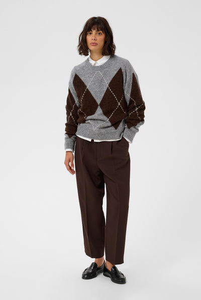 SorayasPW Pullover Brun/Grå Rutig - 305452 - 30311013 Thumbnail
