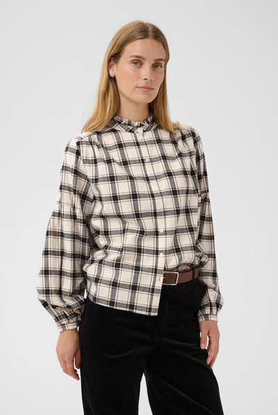 SamillaPW Skjorta Dark Navy/Mole Check - 305637 - 30311150 Thumbnail
