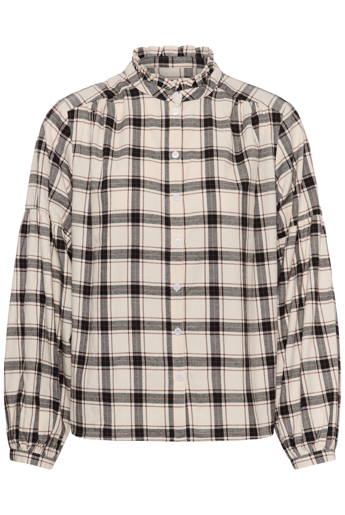 SamillaPW Skjorta Dark Navy/Mole Check - 305637 - 30311150