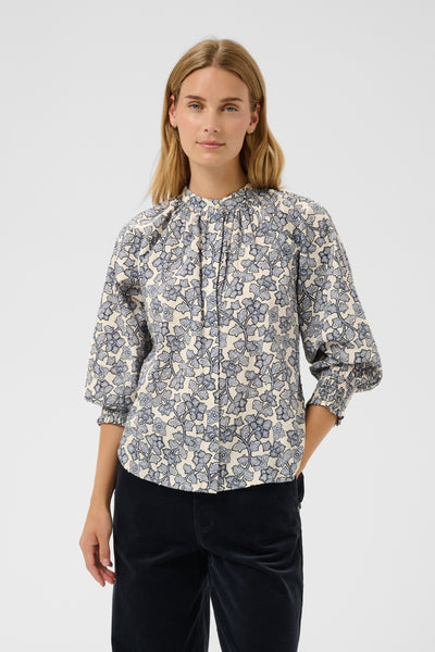 AlmeriPW skjorta Dark Navy Leaf Print 2 - 30562 - 30311163 Thumbnail