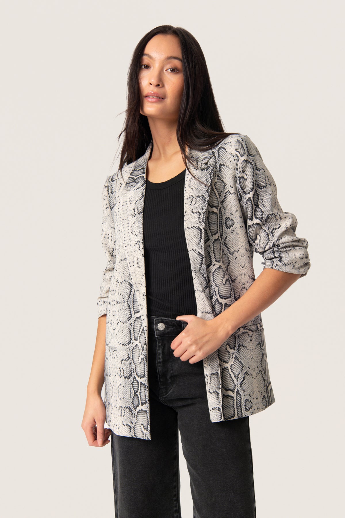 SLShirley Printed Blazer Grå Ormmönstrad - 30405041