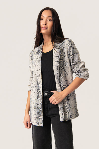 SLShirley Printed Blazer Grå Ormmönstrad - 30405041 Thumbnail