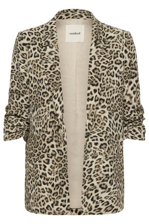 SLShirley Tryckt Kavaj Brun Leopardmönster - 30405041