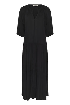 SLZaya Flowy Maxi Dress SS Svart