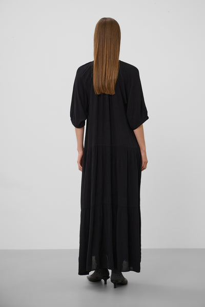SLZaya Flowy Maxi Dress SS Svart Thumbnail