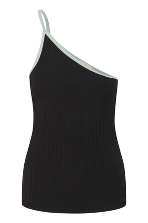 SLSimone Strap Top Black with Silver Blue - 30407321
