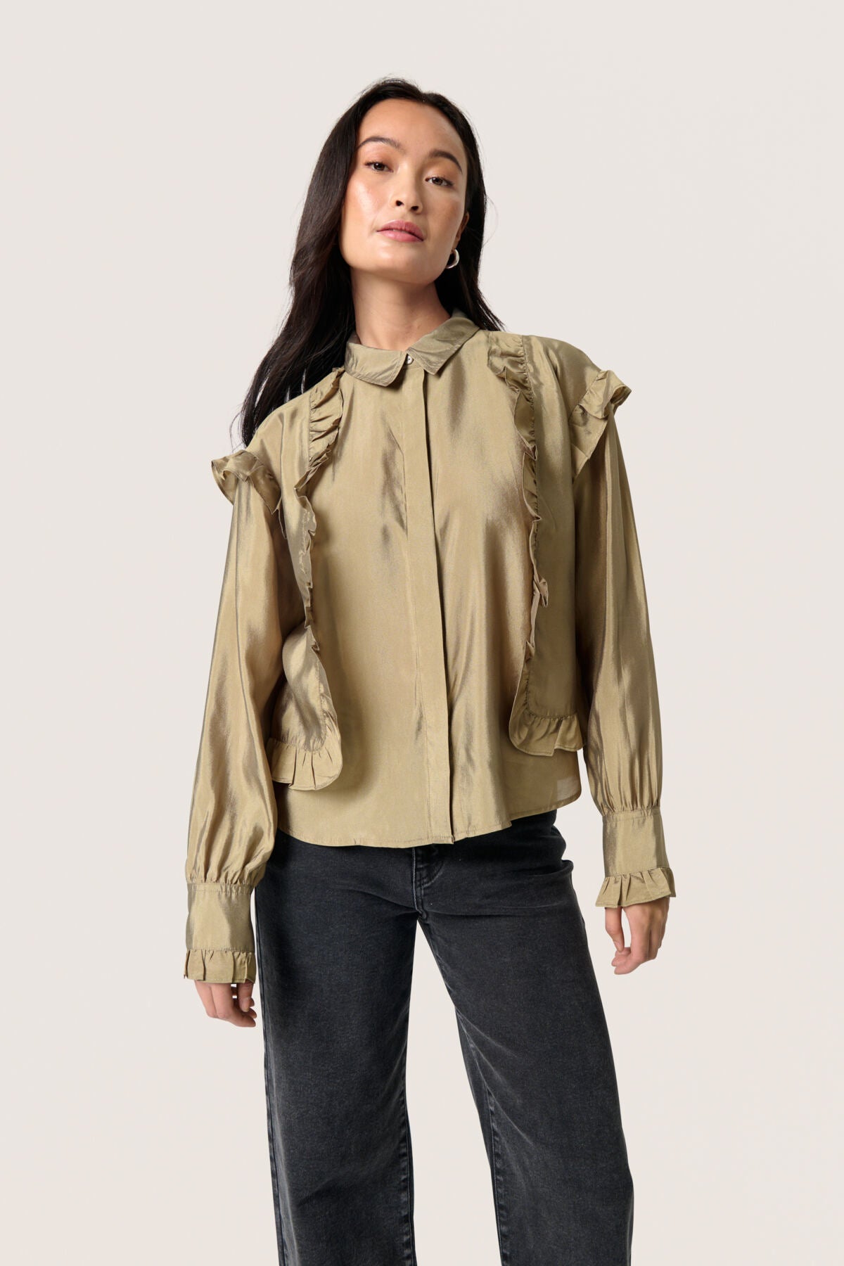 SLKarolina Skjorta LS Covert Green - 30407948