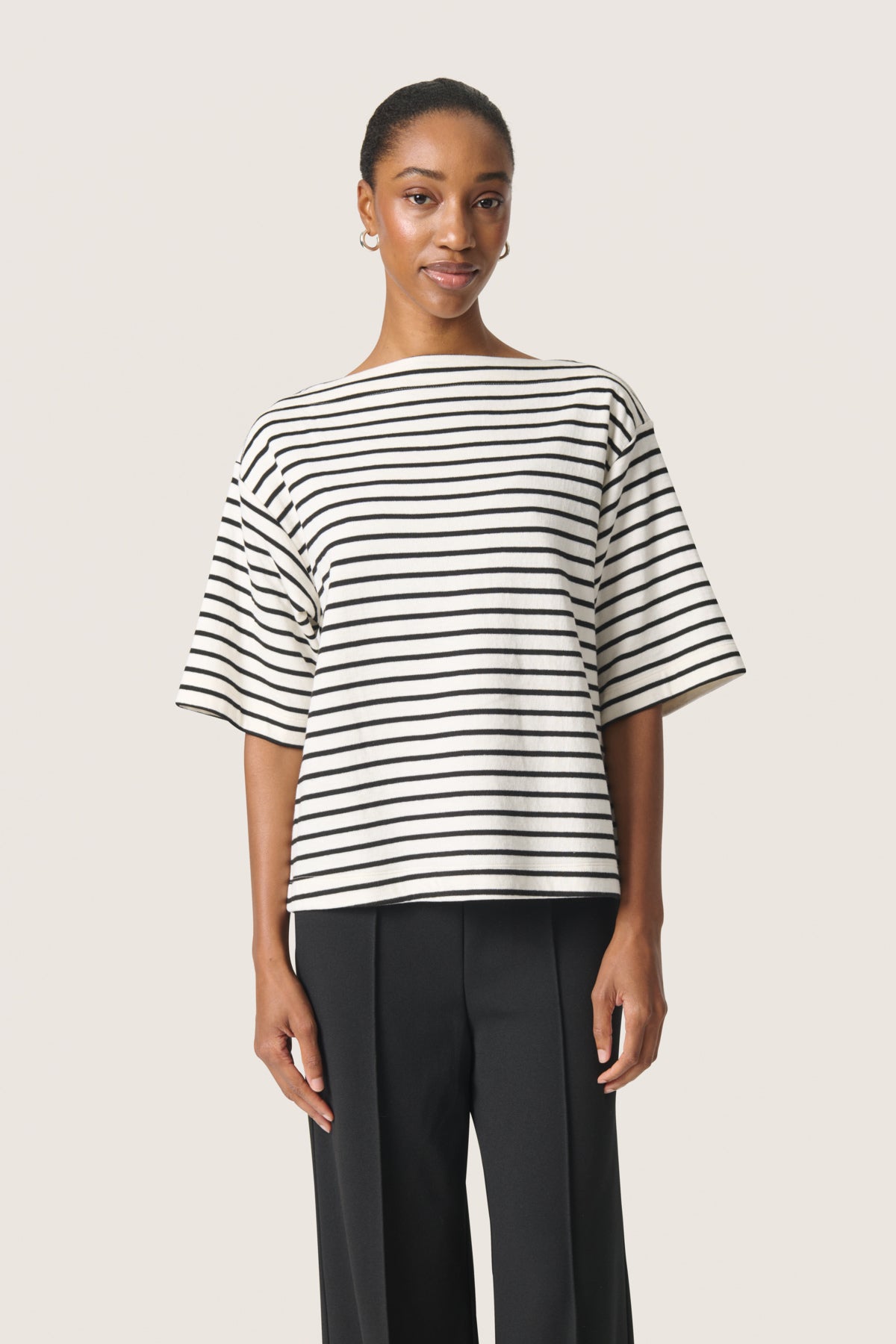 SLIngina sweatshirt vit och svart randig - 30408068