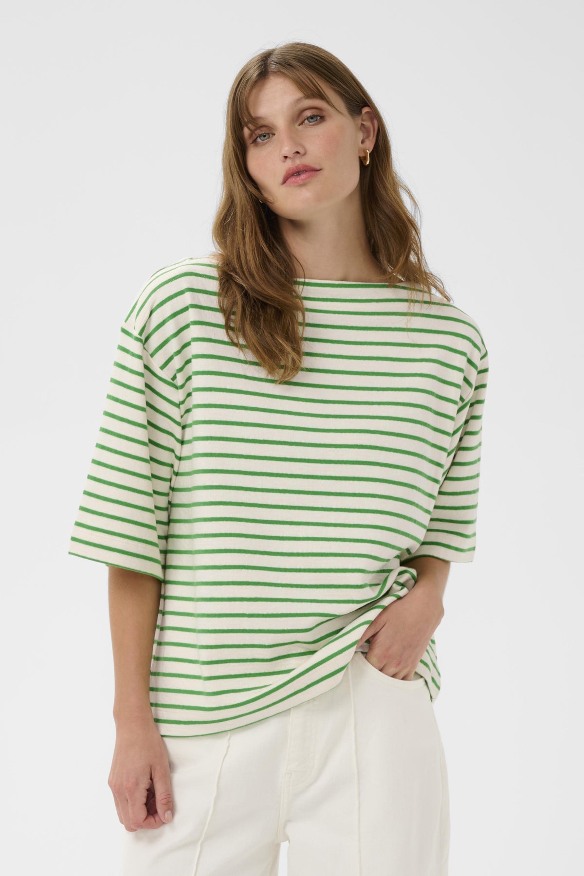 SLIngina Sweatshirt Vit och Grön Randig - 30468 - 30408068
