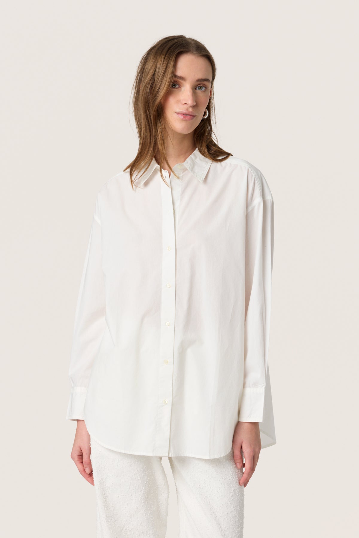 SLJani Poplin Shirt LS Broken White - 30408178