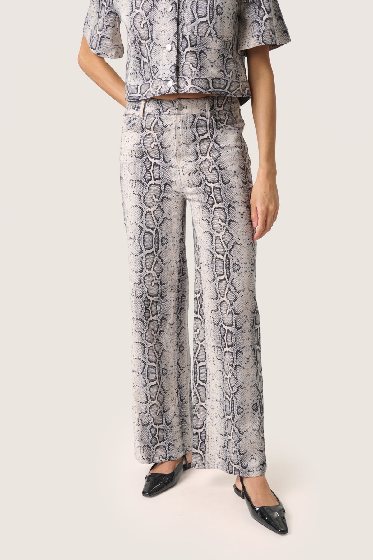 SLSandja Vanesa Pants Grey Snake Print - 30408332