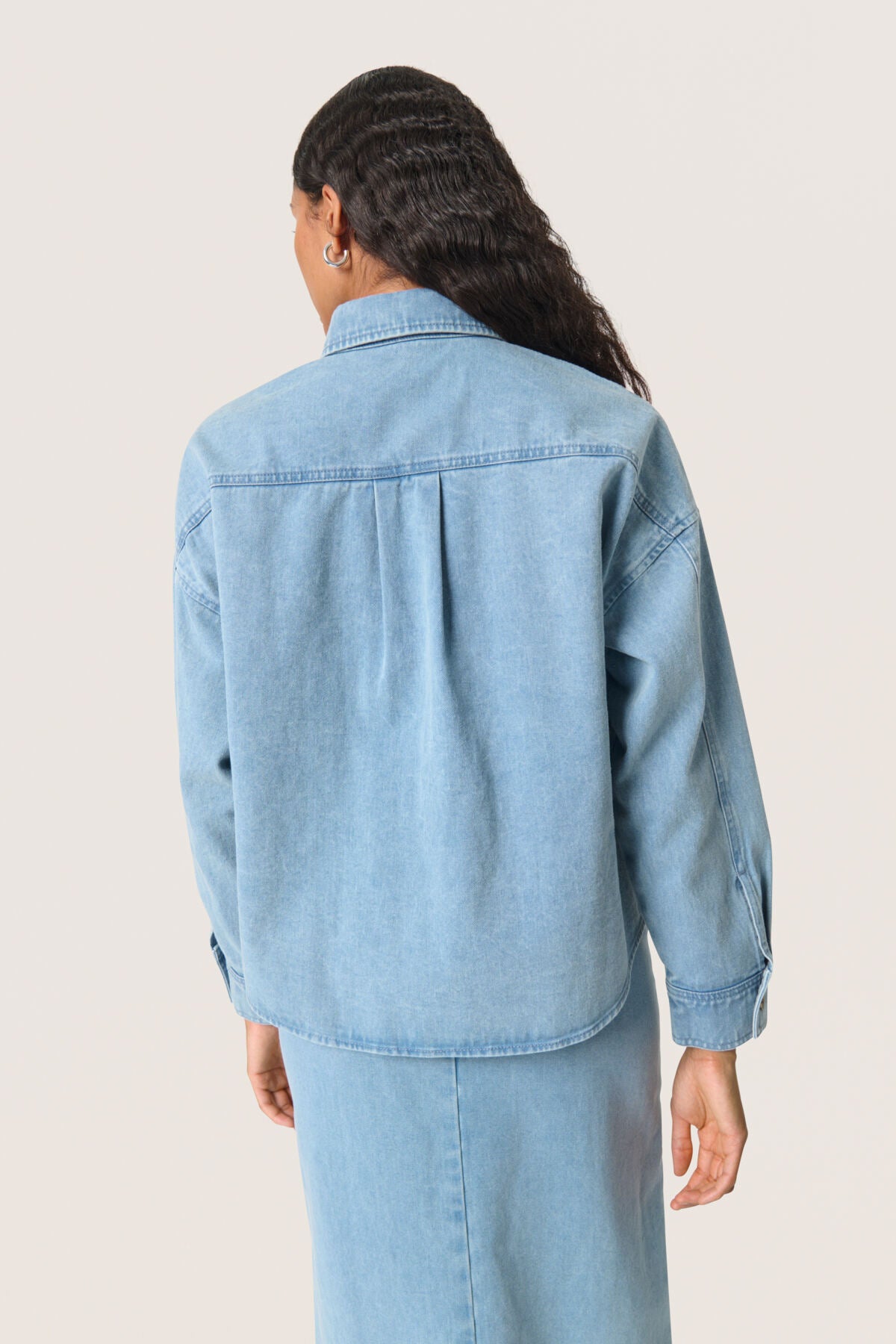 SLAnnabeth Regular Overshirt Ljusblå Denim - 30408356