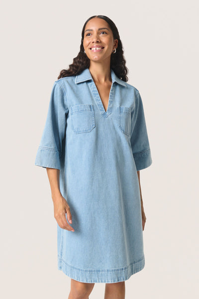 SLAnnabeth Casual Dress SS Ljusblå Denim - 30408357 Thumbnail