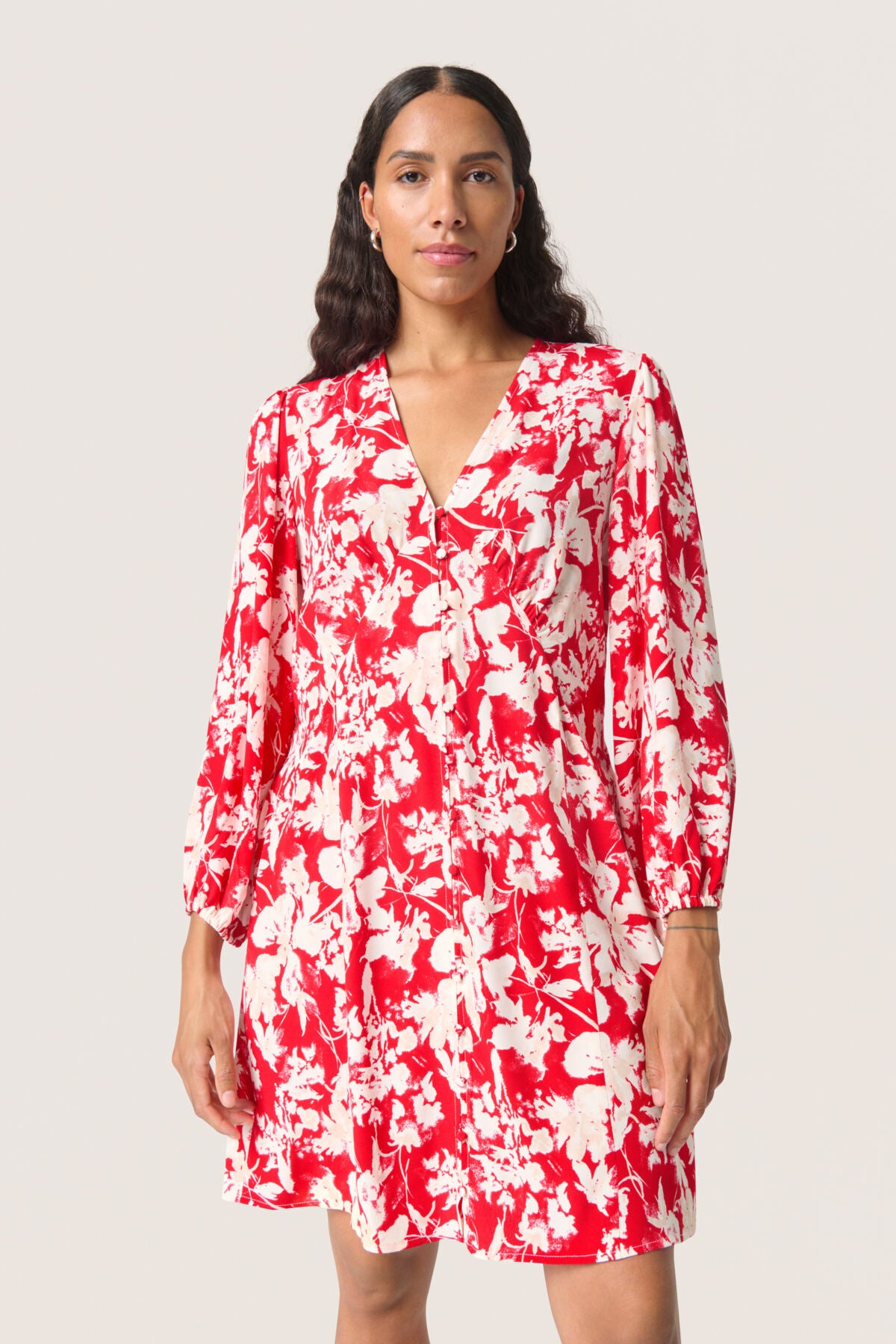 SLOline Tryckt klänning LS Salsa Flower Print - 30408367