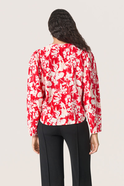 SLOline Printed Blouse LS Salsa Flower Print - 30408368 Thumbnail